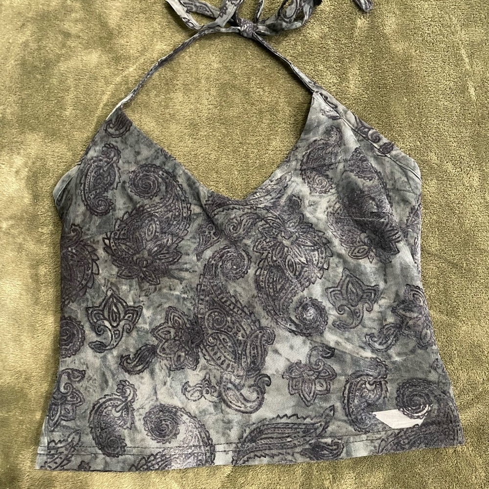 Princess Polly Paisley Halter Camisole - Gray